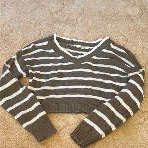 American Eagle Outfitters Striped V-Neck Sweater